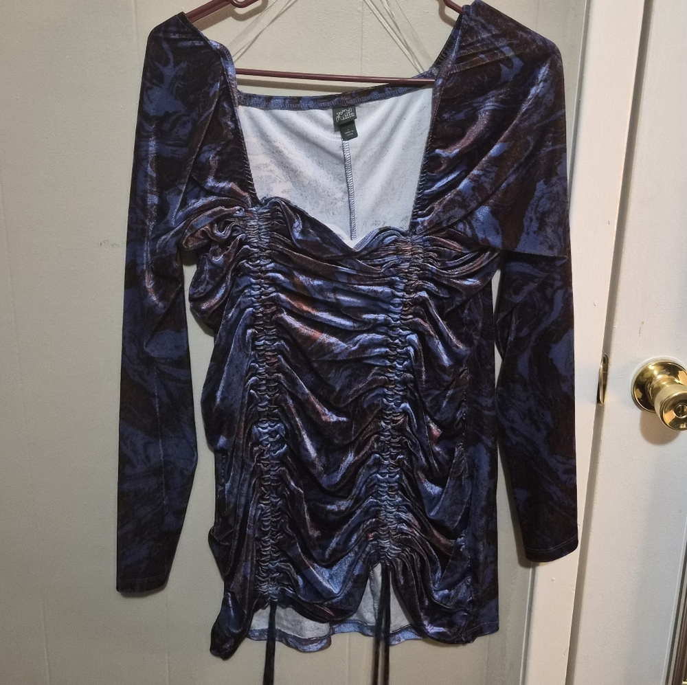 Floral Ruched Velvet Dress